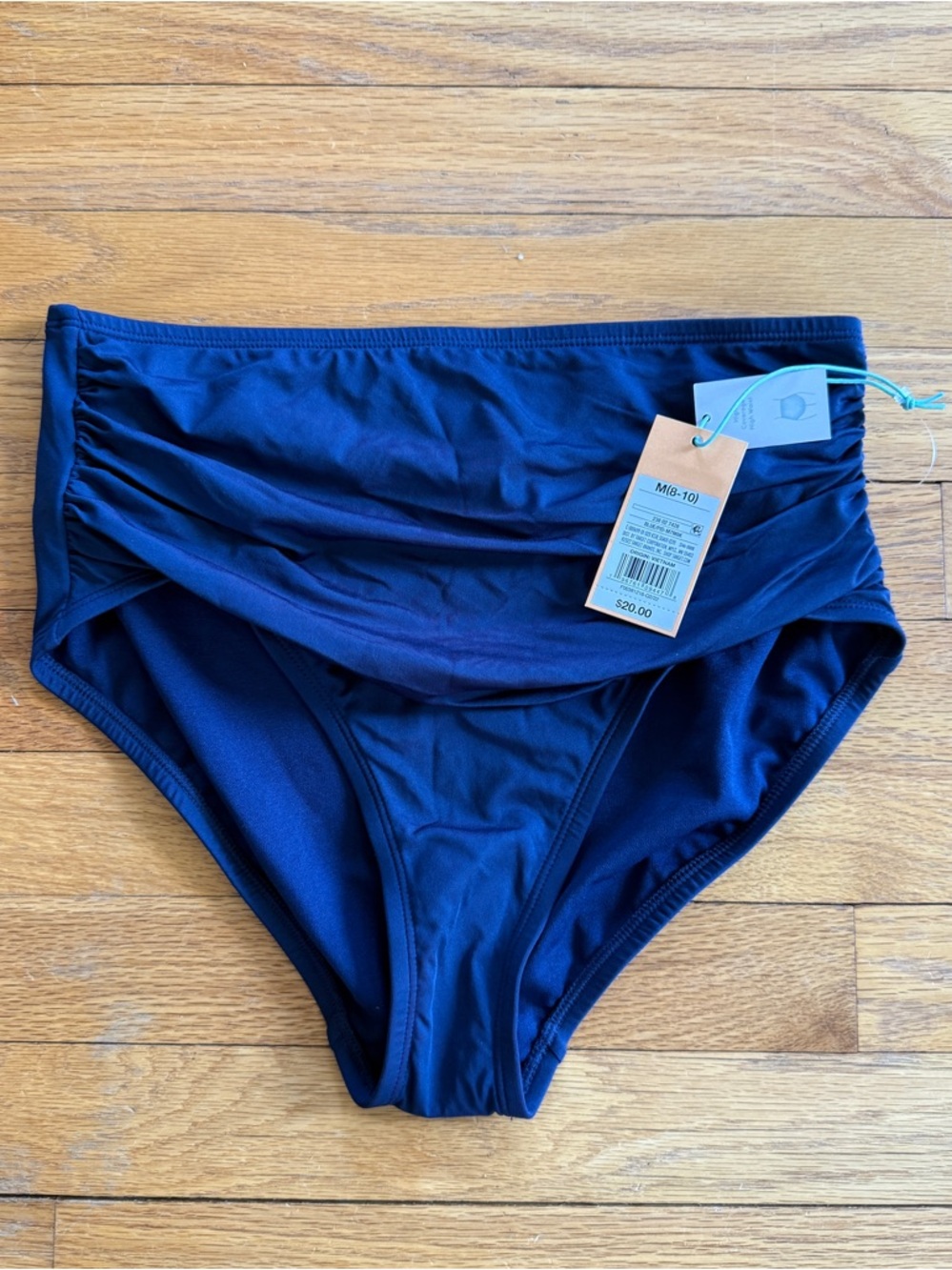 Kona Sol High Waist/Coverage Navy Blue Swim Bottoms Size M (8-10) NWT